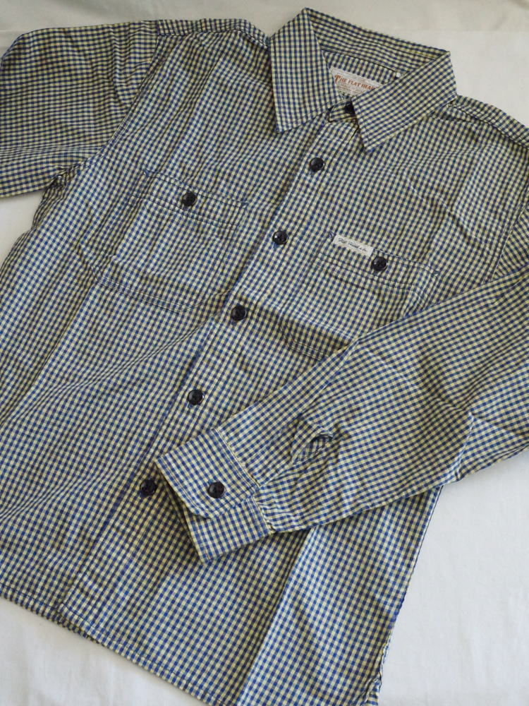 旧商品スペシャルプライス！CO-32W-ギンガムワークシャツ32長袖-CO32W-FLATHEAD-フラットヘッドシャツ メンズ ギンガムチェックの画像