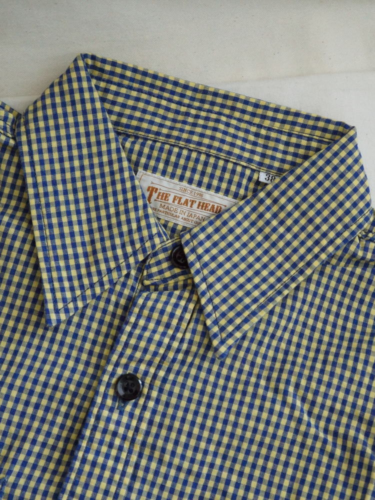旧商品スペシャルプライス！CO-32W-ギンガムワークシャツ32長袖-CO32W-FLATHEAD-フラットヘッドシャツ メンズ ギンガムチェックの画像