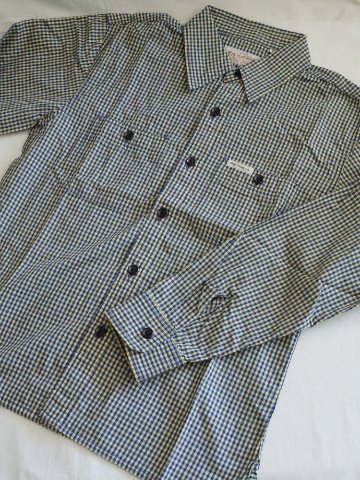 旧商品スペシャルプライス！CO-32W-ギンガムワークシャツ32長袖-CO32W-FLATHEAD-フラットヘッドシャツ メンズ ギンガムチェックの画像