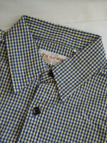 旧商品スペシャルプライス！CO-32W-ギンガムワークシャツ32長袖-CO32W-FLATHEAD-フラットヘッドシャツ メンズ ギンガムチェックの画像
