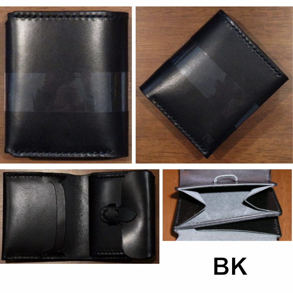C15AN 二つ折り財布 黒羽（CROW：クロウ) ハーフウォレット（ショートウォレット：二つ折り財布)の画像
