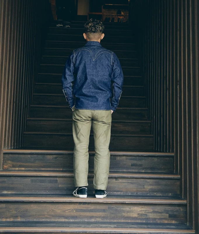 SWD-L01-インディゴ-デニムウエスタンシャツカモメL01-SWDL01-SAMURAIJEANS-サムライジーンズウエスタンシャツ-デニムシャツの画像