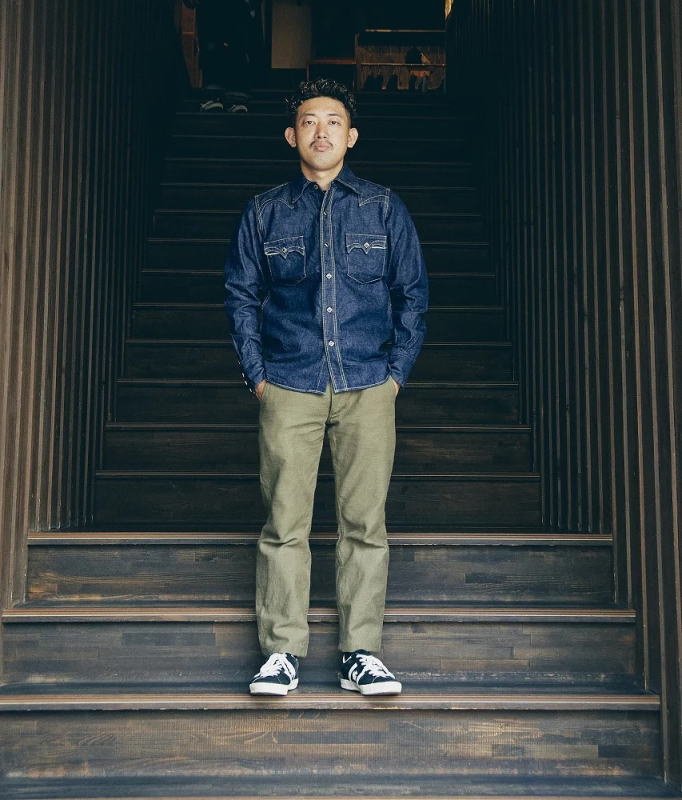 SWD-L01-インディゴ-デニムウエスタンシャツカモメL01-SWDL01-SAMURAIJEANS-サムライジーンズウエスタンシャツ-デニムシャツの画像