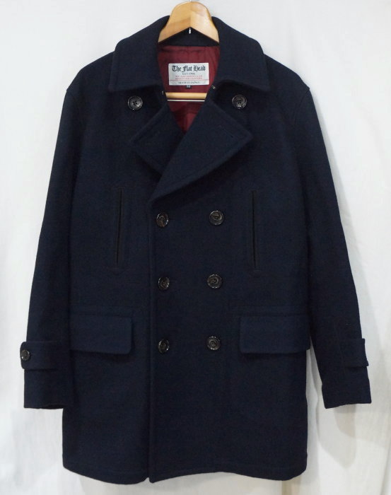 FN-OC-WP001-NV-WOOL CASHMERE PEA COAT-FNOCWP001-FLATHEAD-フラットヘッド-コート-アウターの画像