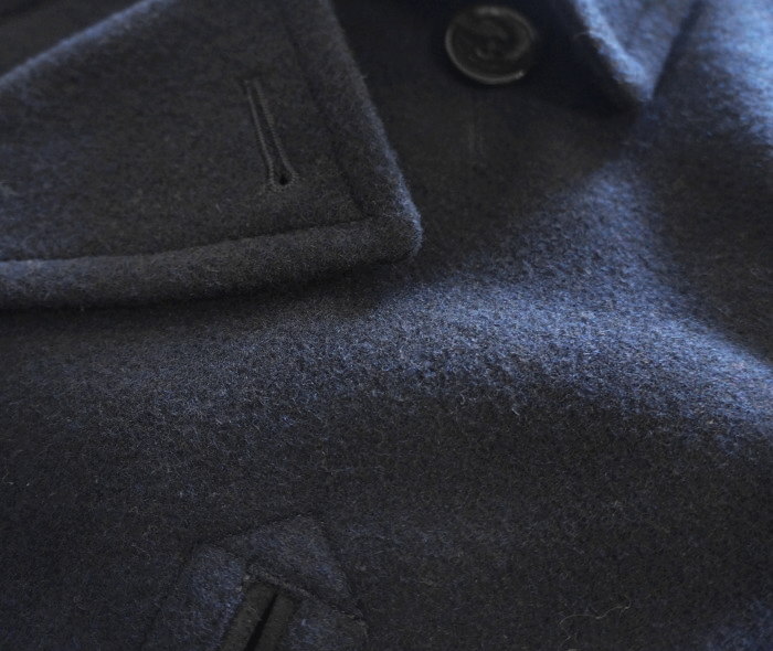 FN-OC-WP001-NV-WOOL CASHMERE PEA COAT-FNOCWP001-FLATHEAD-フラットヘッド-コート-アウターの画像