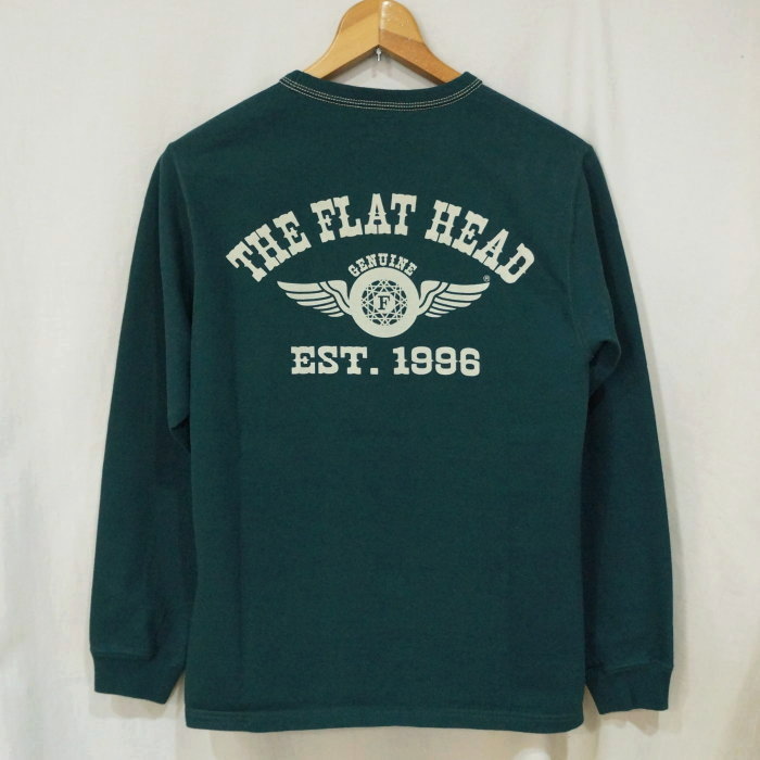 FN-THCL-102-DGRN-フラットヘッドロングTシャツ102-FNTHCL102-FLATHEAD-フラットヘッドロングスリーブTシャツ-長袖Tシャツ-ロンTの画像