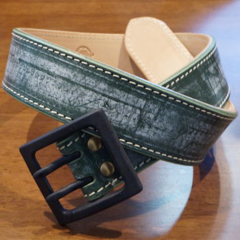 A107HS-GRN-ブライドルレザーステッチベルト17-SAMURAIJEANS-サムライジーンズベルトの画像