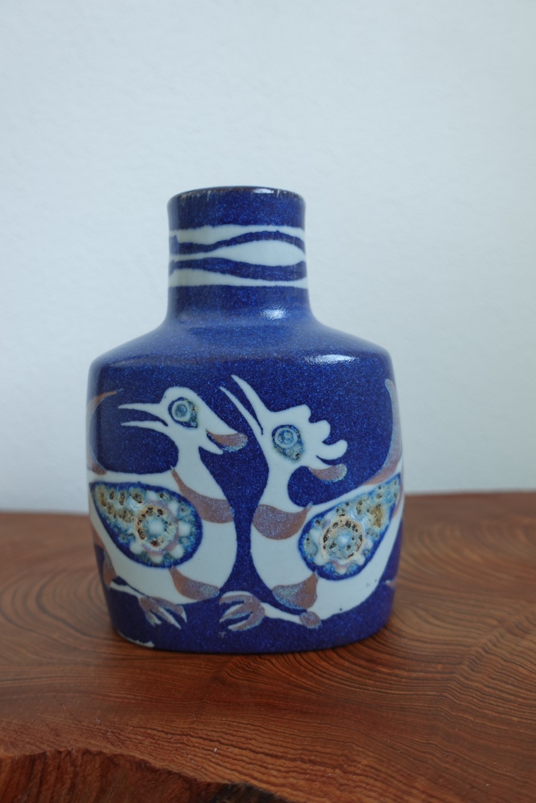 ロイヤルコペンハーゲン 花瓶（青/鳥）の画像