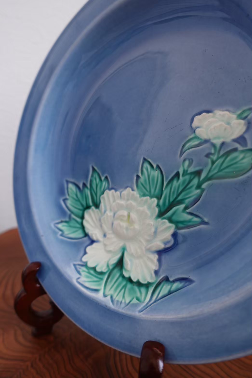 珉平焼　青（白い花）の画像