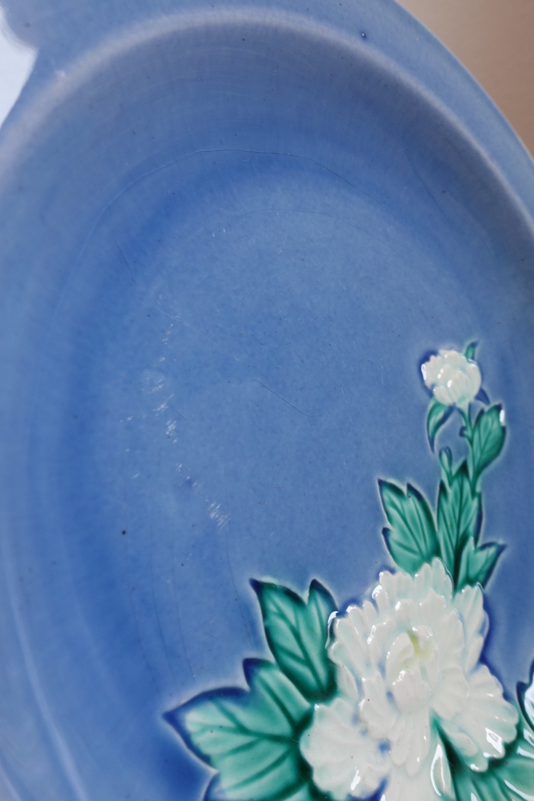 珉平焼　青（白い花）の画像