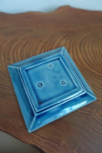 珉平焼　青/かご柄　Aの画像