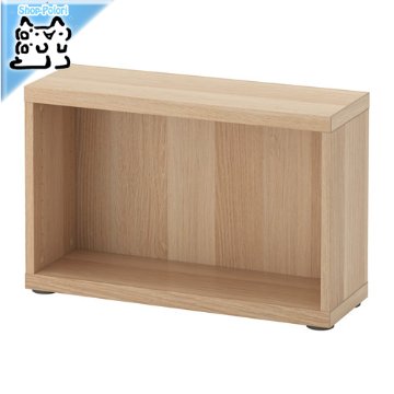 【IKEA Original】BESTA -ベストー- シェルフ テレビ台 フレーム ホワイトステインオーク調 60x20x38 cm画像
