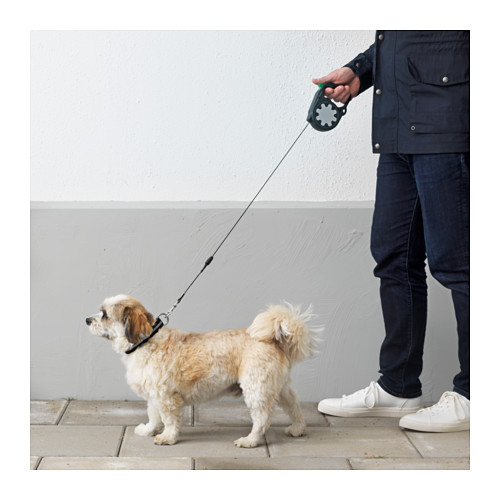 【IKEA Original】LURVIG -ルールヴィグ- 犬用 伸縮リード ブラック 最大5m 25kgまで画像