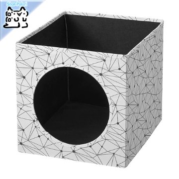 【IKEA Original】LURVIG -ルールヴィグ- ペット ネコ用ベッド キャットハウス ホワイト 33x38x33 cmの画像