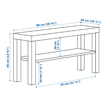 【IKEA Original】LACK -ラック- 液晶・LCD用テレビ台/オーディオラック ブラック 90x26 cmの画像