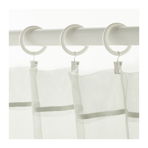 【IKEA Original】SYRLIG -スィールリグ- カーテンリング クリップ＆フック付き ホワイト 10 ピースセット 38 mm画像