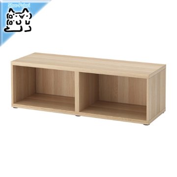 【IKEA Original】ikea シェルフ BESTA -ベストー- シェルフ/テレビ台 フレーム ホワイトステインオーク調 120x40x38 cmの画像