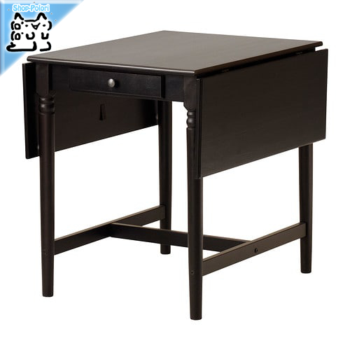 【IKEA Original】INGATORP -インガートルプ- テーブル ドロップリーフテーブル ブラックブラウン 65x123x78 cmの画像
