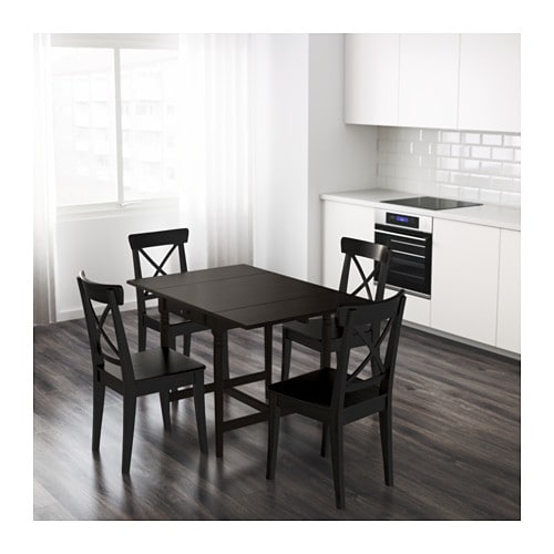 【IKEA Original】INGATORP -インガートルプ- テーブル ドロップリーフテーブル ブラックブラウン 65x123x78 cm画像