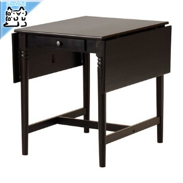 【IKEA Original】INGATORP -インガートルプ- テーブル ドロップリーフテーブル ブラックブラウン 65x123x78 cm画像
