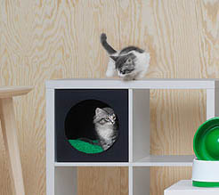 【IKEA Original】LURVIG -ルールヴィグ- キャットハウス ブラック 33x38x33 cm 猫の遊び場画像