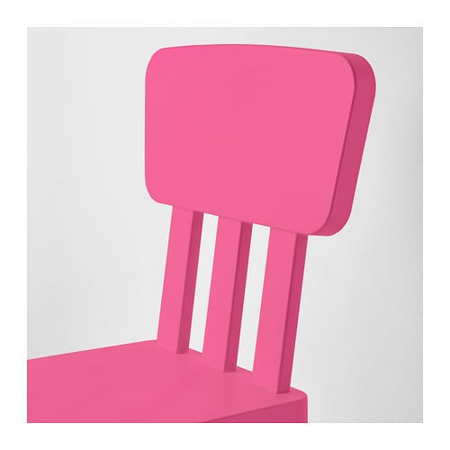【IKEA Original】MAMMUT -マンムット- 子供用チェア 室内/屋外用 ピンク 39x36 cm画像