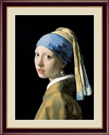【西洋画･複製画】フェルメール 真珠の耳飾りの少女 F4 42×34cm 木製フレーム画像