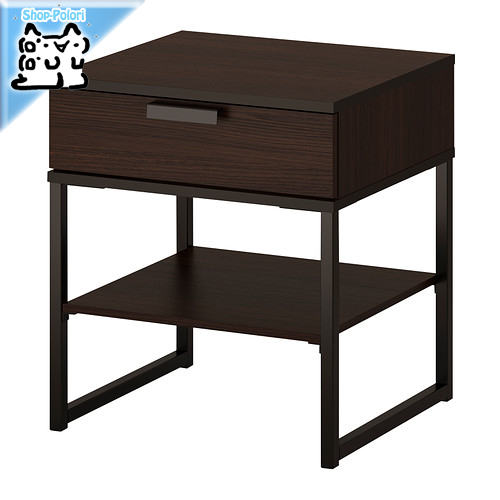【IKEA Original】TRYSIL -トリスィル- ベッドサイドテーブル チェスト ダークブラウン ブラック 45x40 cm画像