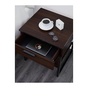 【IKEA Original】TRYSIL -トリスィル- ベッドサイドテーブル チェスト ダークブラウン ブラック 45x40 cmの画像