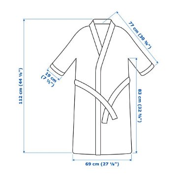 【IKEA Original】ROCKAN -ロッコン- バスローブ ホワイト L/XLサイズ 綿 100% ルームウェアの画像