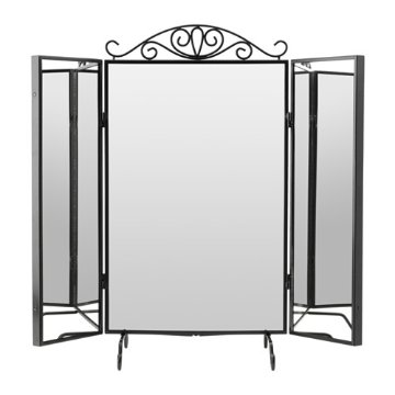 【IKEA Original】ikea チェスト KARMSUND -カールムスンド- テーブルミラー 卓上三面鏡 ブラック 80x74 cm画像