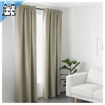 【IKEA Original】VILBORG -ヴィルボリ- 遮温 カーテン 1組 ベージュ 145x250 cm画像