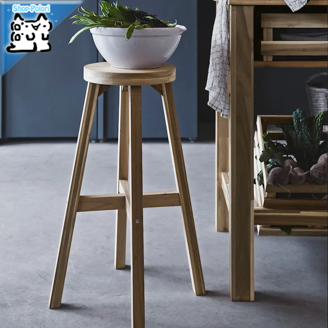 【IKEA Original】SKOGSTA -スコグスタ- バースツール アカシア材 48x70 cm画像
