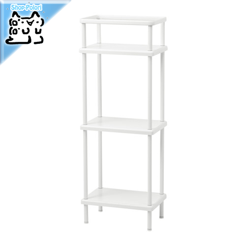 【IKEA Original】DYNAN -ディナン- シュルフユニット タオル掛け付き ホワイト 40x27x108 cmの画像