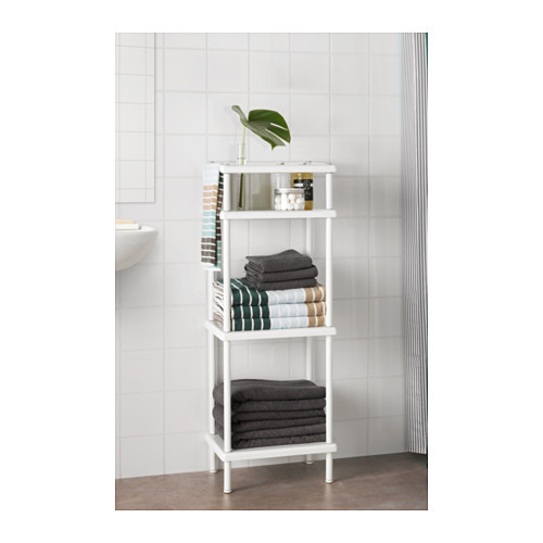 【IKEA Original】DYNAN -ディナン- シュルフユニット タオル掛け付き ホワイト 40x27x108 cm画像