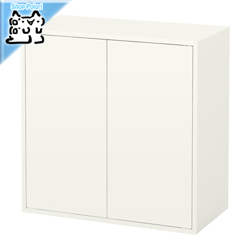 【IKEA Original】ikea キャビネット EKET -エーケト- 書棚 本棚 ウォールキャビネット 扉2/棚板1付き ホワイト　70x35x70 cm画像