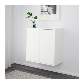 【IKEA Original】ikea キャビネット EKET -エーケト- 書棚 本棚 ウォールキャビネット 扉2/棚板1付き ホワイト　70x35x70 cm画像