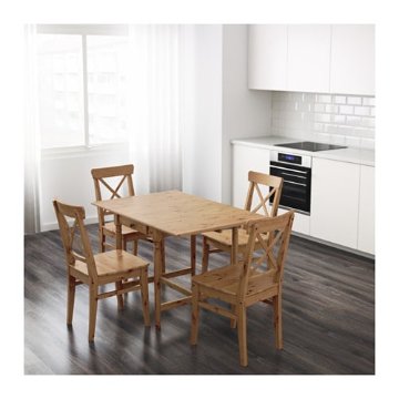 【IKEA Original】INGATORP -インガートルプ- テーブル ドロップリーフテーブル アンティークステイン 65x123x78 cm画像
