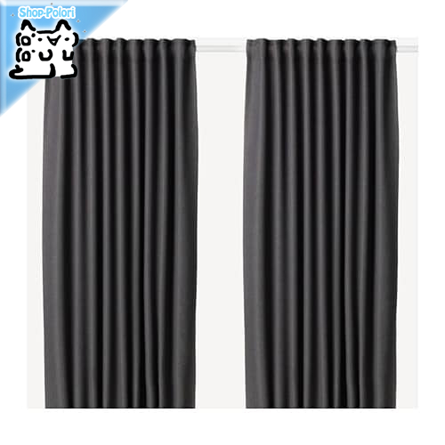 【IKEA Original】ANNAKAJSA -アンナカイサ- 遮光カーテン1組 グレー 145x250 cmの画像