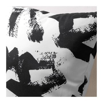 【IKEA Original】TURILL -トゥーリル- クッション ホワイト/ブラック 40x40 cm画像