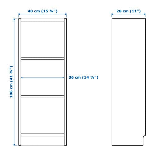 【IKEA Original】BILLY -ビリー- 書棚 ホワイトステインオーク材突き板 40x28x106 cm画像