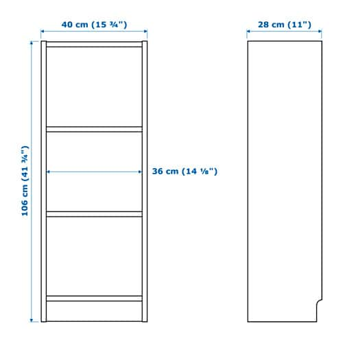 【IKEA Original】BILLY -ビリー- 書棚 ホワイトステインオーク材突き板 40x28x106 cmの画像