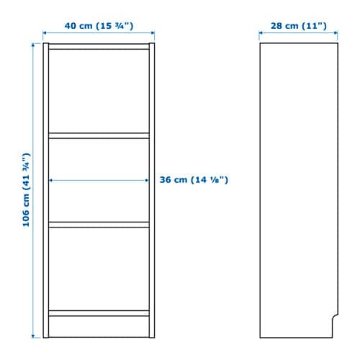 【IKEA Original】BILLY -ビリー- 書棚 ホワイトステインオーク材突き板 40x28x106 cmの画像