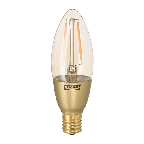 【IKEA Original】ROLLSBO -ロルスボ- LED電球 E17 200ルーメン 調光可能 シャンデリア ブラウンクリアガラス 21W画像