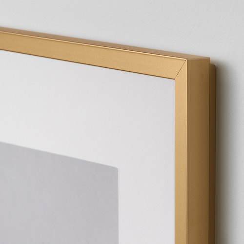 【IKEA Original】LOMVIKEN -ロムヴィーケン- フォトフレーム 写真フレーム コラージュ用フレーム ゴールドカラー 32x32 cm画像