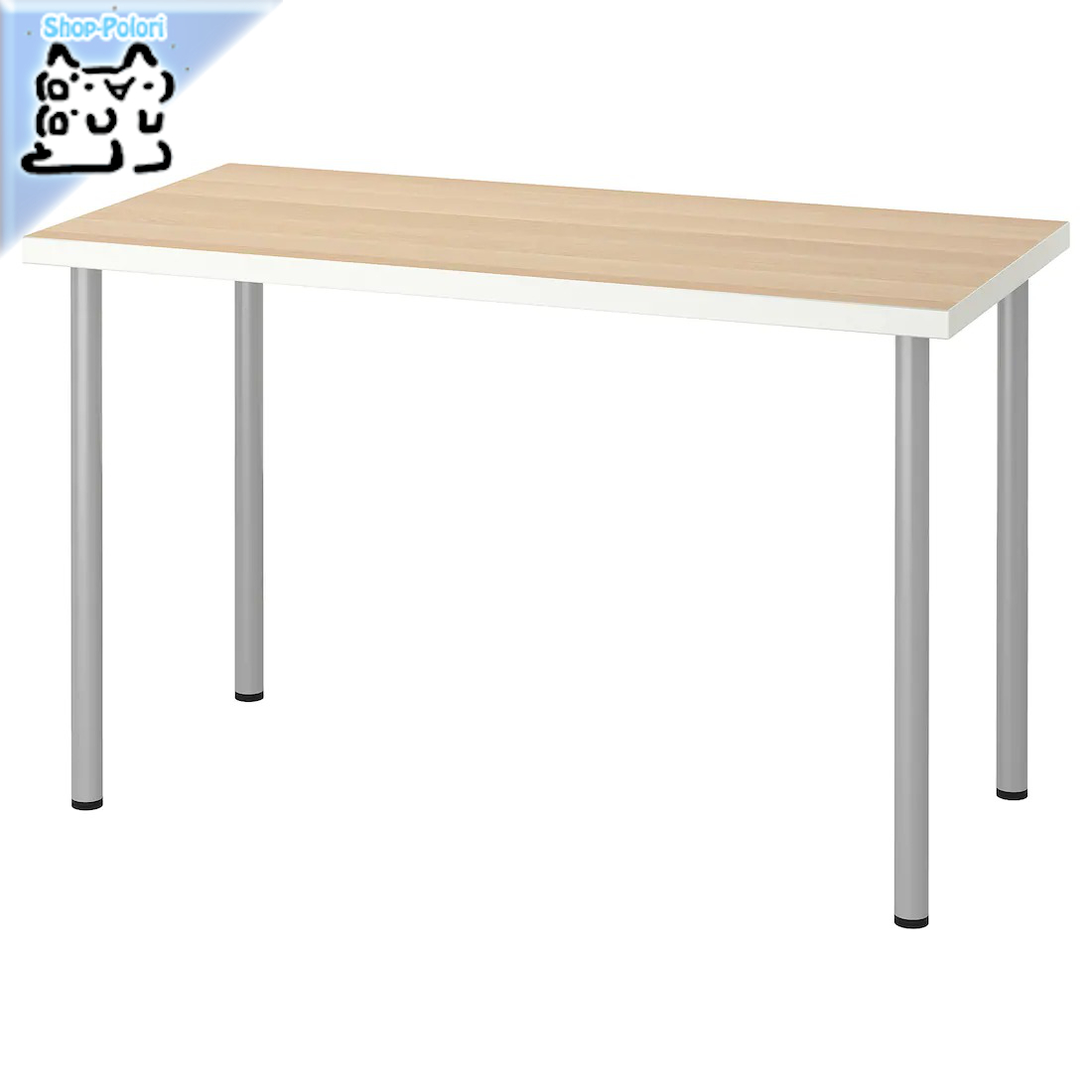 【IKEA Original】LINNMON -リンモン- テーブル ホワイト ホワイトステインオーク調 シルバーカラー 120x60 cm画像