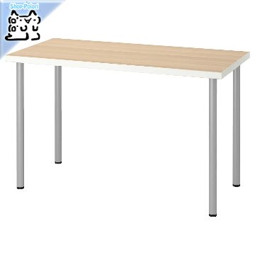 【IKEA Original】LINNMON -リンモン- テーブル ホワイト ホワイトステインオーク調 シルバーカラー 120x60 cm画像