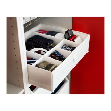 【IKEA Original】SKUBB -スクッブ- 仕切り付き 収納ケース ボックス ホワイト 44x34x11 cm画像