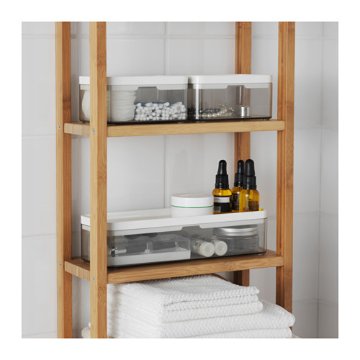【IKEA Original】BROGRUND -ブログルンド- ボックス 透明グレー ホワイト 3点セット画像