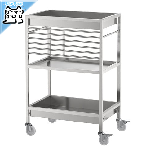 【IKEA Original】KUNGSFORS -クングスフォルス- キッチンワゴン ステンレススチール 60x40 cmの画像